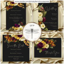 Elegant Moody Jewel Vintage Floral Wedding