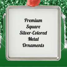 Premium Square Silver-Colored Metal Ornaments