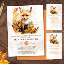 Woodland Fox Cute Baby Shower Supplies