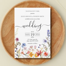 Elegant colorful wildflower wedding