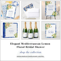 Elegant Mediterranean Lemon Floral Bridal Shower