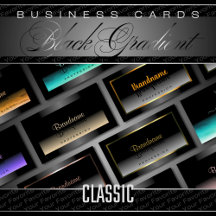Business Cards Black and White Ombre Shadow Font