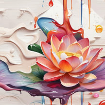 Colorful Dripping Lotus Flower Living Room Decor