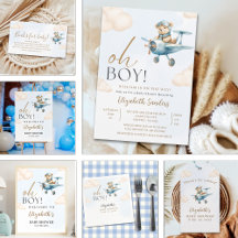 Oh Boy, Cute Bear Baby shower boy