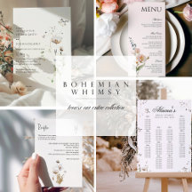Bohemian Whimsical Floral Wedding Stationery