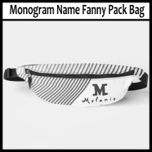 Simple Minimal Monogram Name Fanny Pack Bag