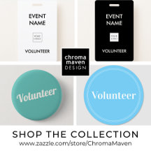 Staff Volunteer Event Badges and Buttons