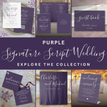 Elegant Purple Signature Script Wedding Collection