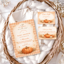Little Pumpkin Gingham Fall Baby Shower