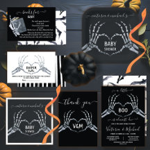 Halloween Skeleton Heart Baby Shower