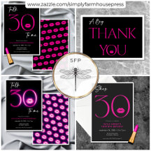 Modern Minimal Lips She's Thirty Birthday