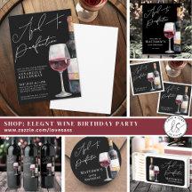 Black Aged To Perfection Wine Birthday Party