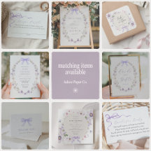 Pretty Purple Bow Wildflower - Baby Shower 