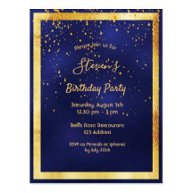 90th Birthday Party - dark blue gold
