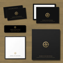 Luxury Black Gold Compass Logo Business Essentials