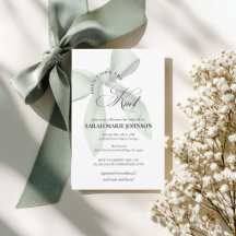 Green She's tying the knot Bridal Shower Invite