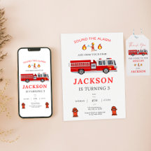 Fire Truck Fireman Party Birthday 