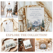 Winter Bear Adventure Snow Mountain Baby Shower