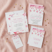 Pink stars baby shower