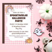 Pink Check Gingham Boho Halloween Collection