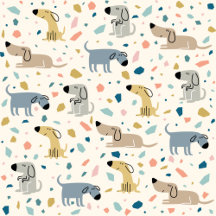 Pastel Terrazzo Dog Pattern