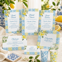 Mediterranean Blue Tile Lemon Bridal Shower