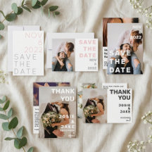 Bold modern photo wedding stationery