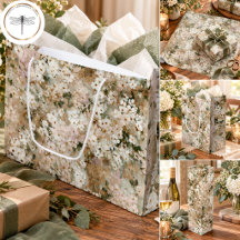 Neutral Vintage White Wildflower Floral Gift Wrap