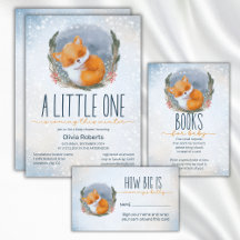 Cute Baby Fox Snowly Winter Baby Shower
