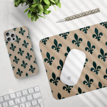 Fleur de Lis Green on Cream Collection