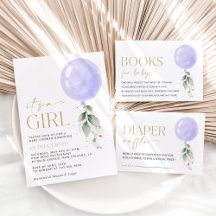 Purple Balloon Baby Shower Collection