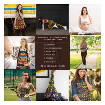 Hawaiian Tiki Tribal Mask & Triangle Pattern