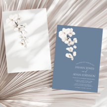 Modern Dusty Blue & White Orchids Wedding Suite
