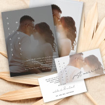 Elegant Simple Minimalist Photo Wedding Invitation