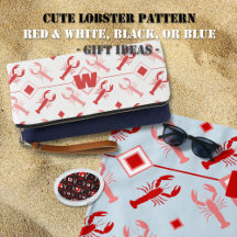 Cute Red Monogram + Lobster Nautical Gift Ideas
