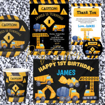 Yellow construction trucks for boys