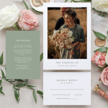 Sage Green   Elegant Text Wedding