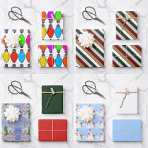 Wrapping Sheets Gift Paper With Christmas Designs 