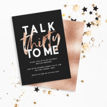 talk thirty to me rose gold 30th birthday suite