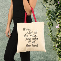 Funny typography tote bags