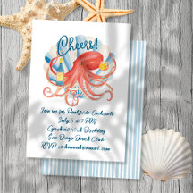 Cheers Coastal Whimsical Octapus