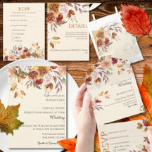 Elegant Autumn Watercolor Floral Wedding