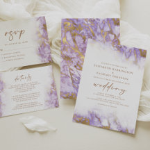 Elegant Marble Lavender Gold Wedding Suite