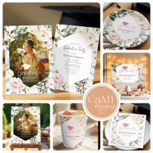 Boho Greenery Floral Frame Graduation Collection