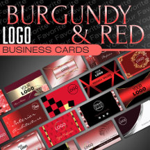Red Burgundy Logo Business Cards - Classy Luxury