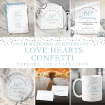 60th Wedding Anniversary Hearts Confetti Suite
