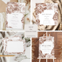 Boho Terracotta Brown Floral Wedding