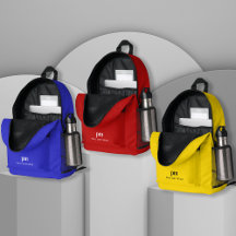 Simple Minimal Monogram Name Backpacks and Bags