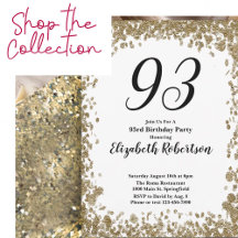 93rd Birthday Gold Glitz Glitter Celebration