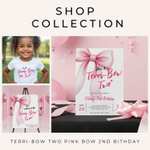 Pink Bow Terri-Bow Twos Girls 2nd Birthday Party